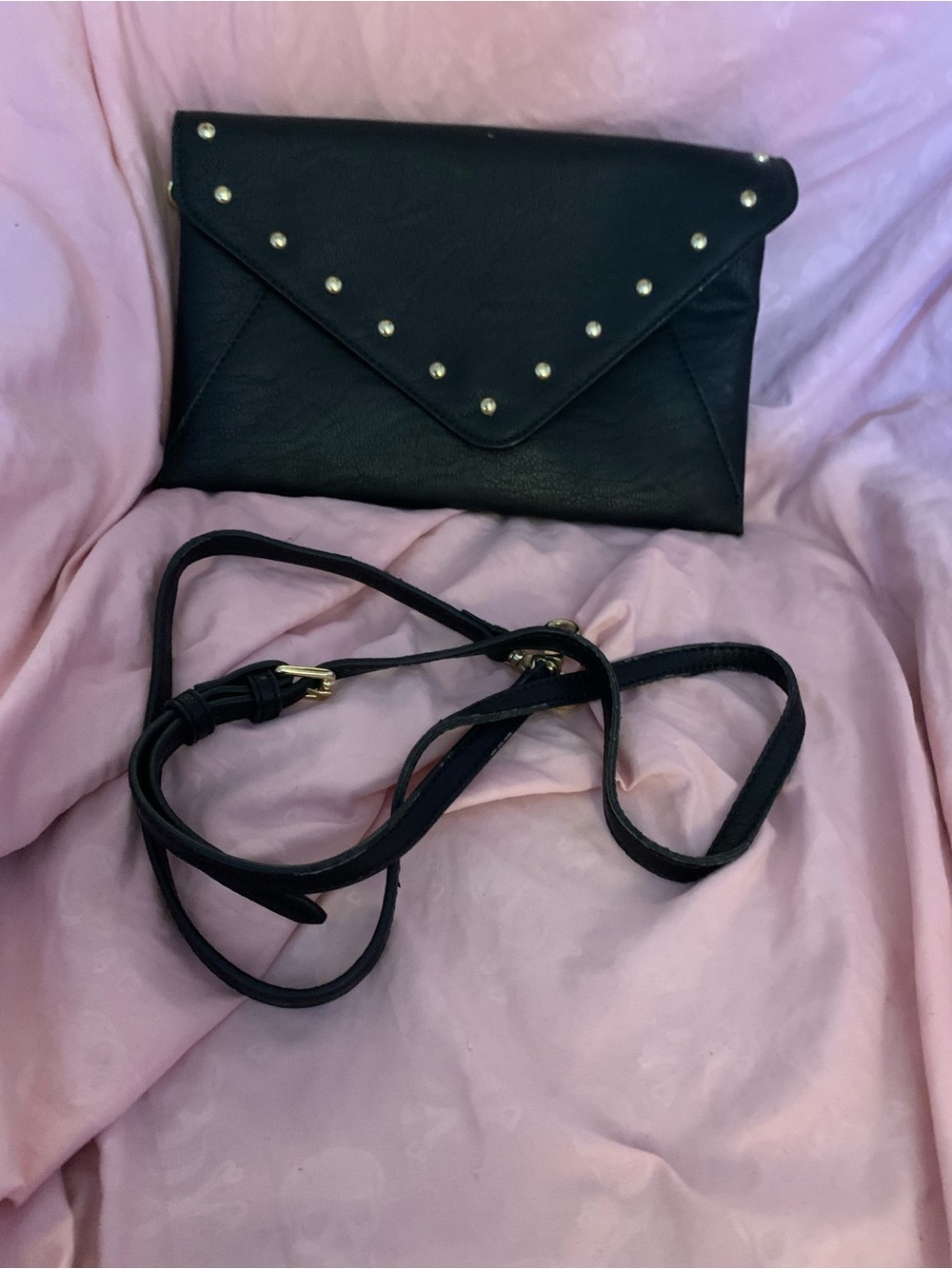 INC International Concepts Black Studded Envelope Crossbody